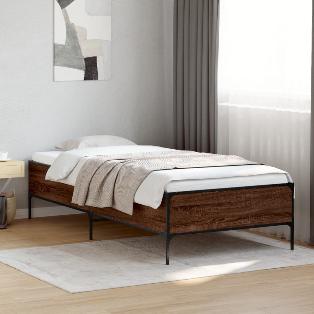 Cadre de lit sans matelas chêne marron 90x200 cm