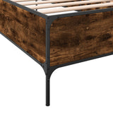 Bed frame without mattress smoked oak 90x190 cm