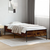 Bed frame without mattress smoked oak 90x190 cm