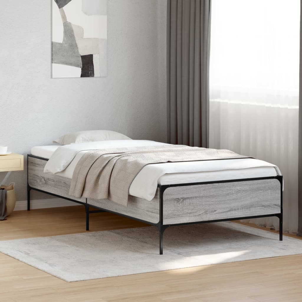 Bed frame without mattress sonoma gray 90x190 cm