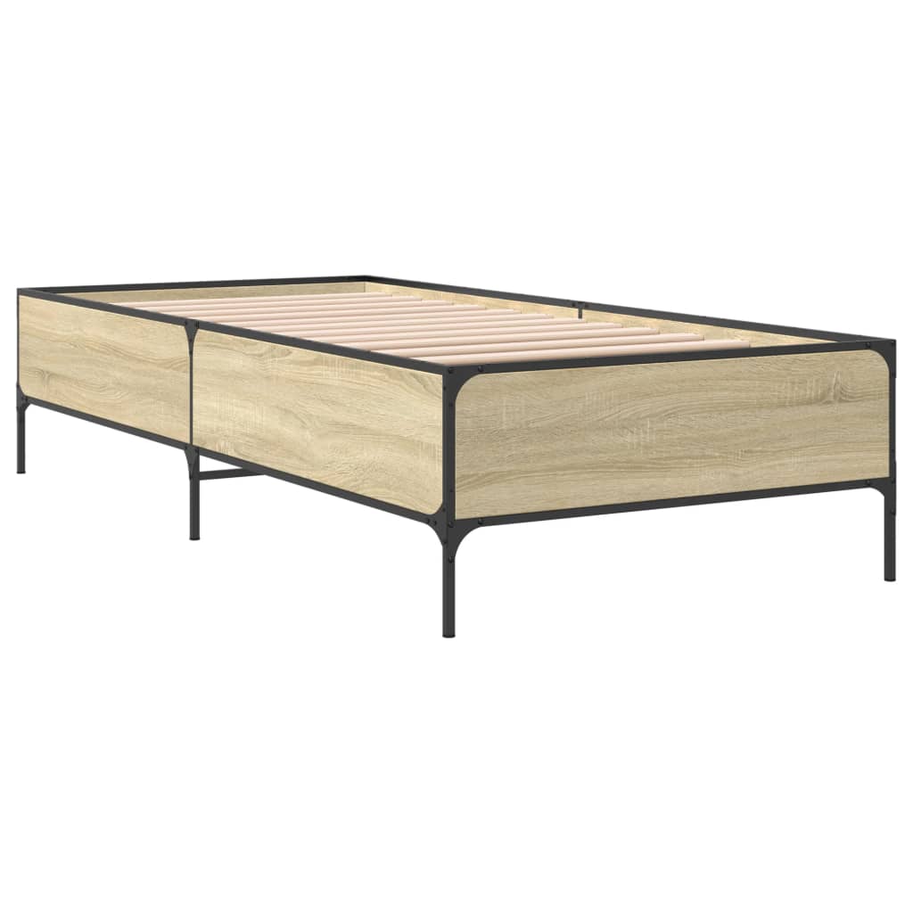 Bed frame without mattress sonoma oak 75x190 cm