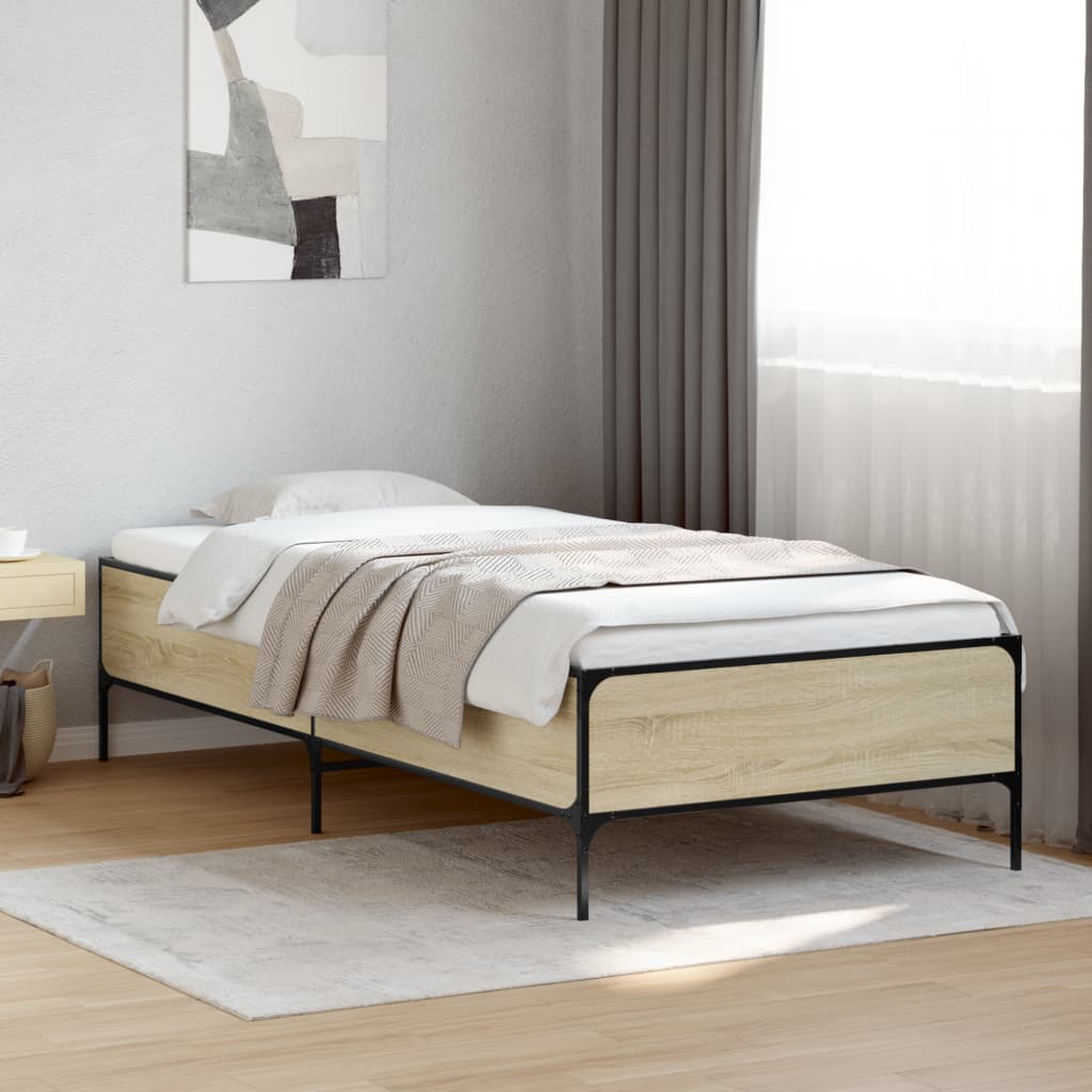 Bed frame without mattress sonoma oak 75x190 cm