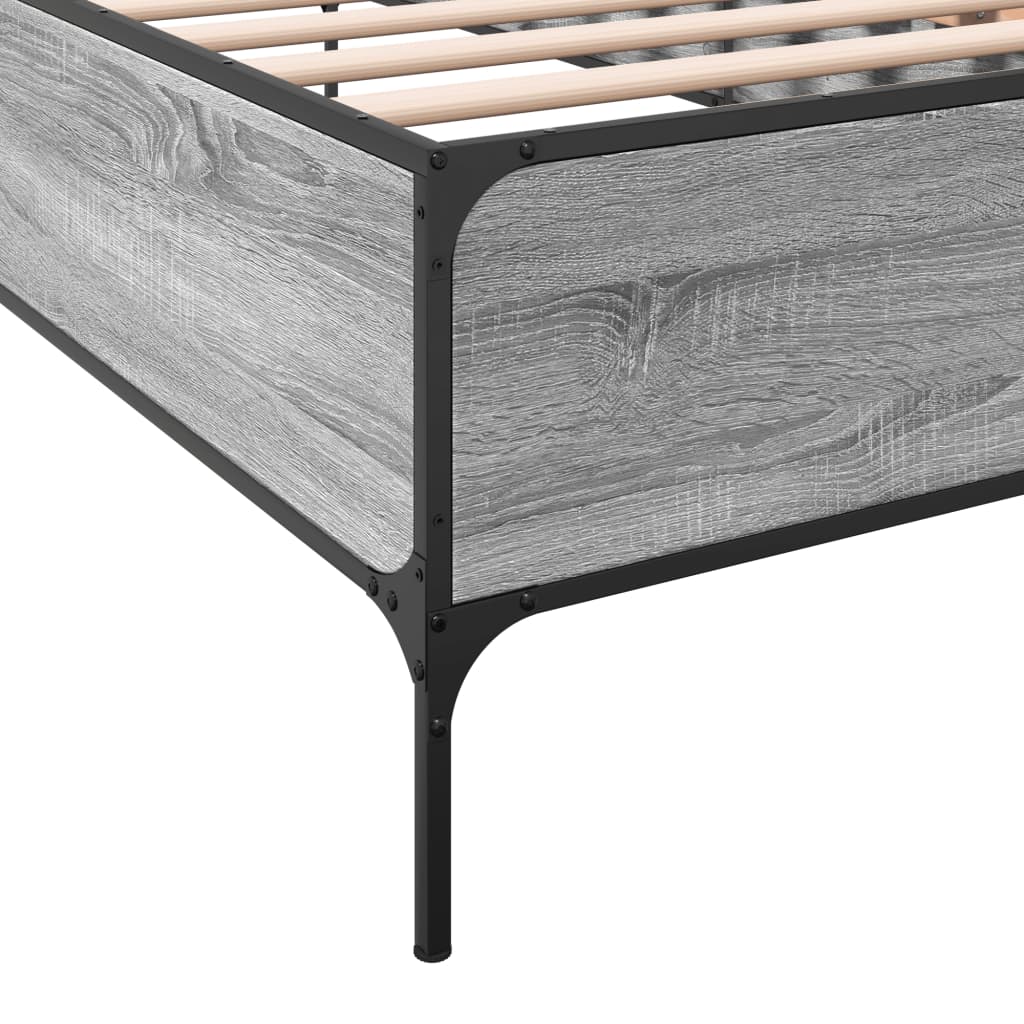 Bed frame without mattress sonoma gray 75x190 cm