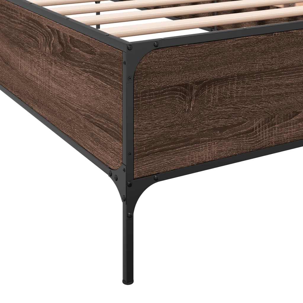 Cadre de lit sans matelas chêne marron 75x190 cm