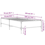 Cadre de lit sans matelas chêne marron 75x190 cm