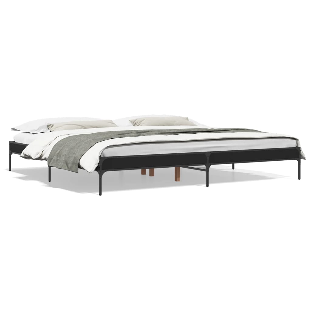 Bed frame without mattress black 200x200 cm