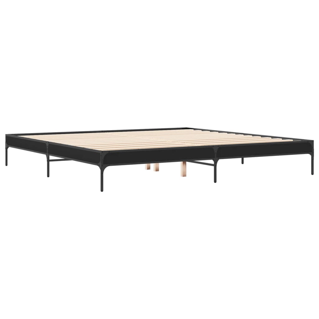 Bed frame without mattress black 200x200 cm