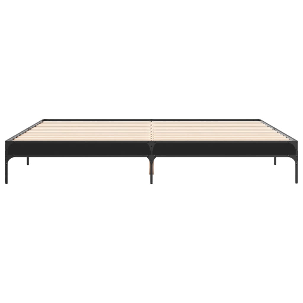 Bed frame without mattress black 200x200 cm