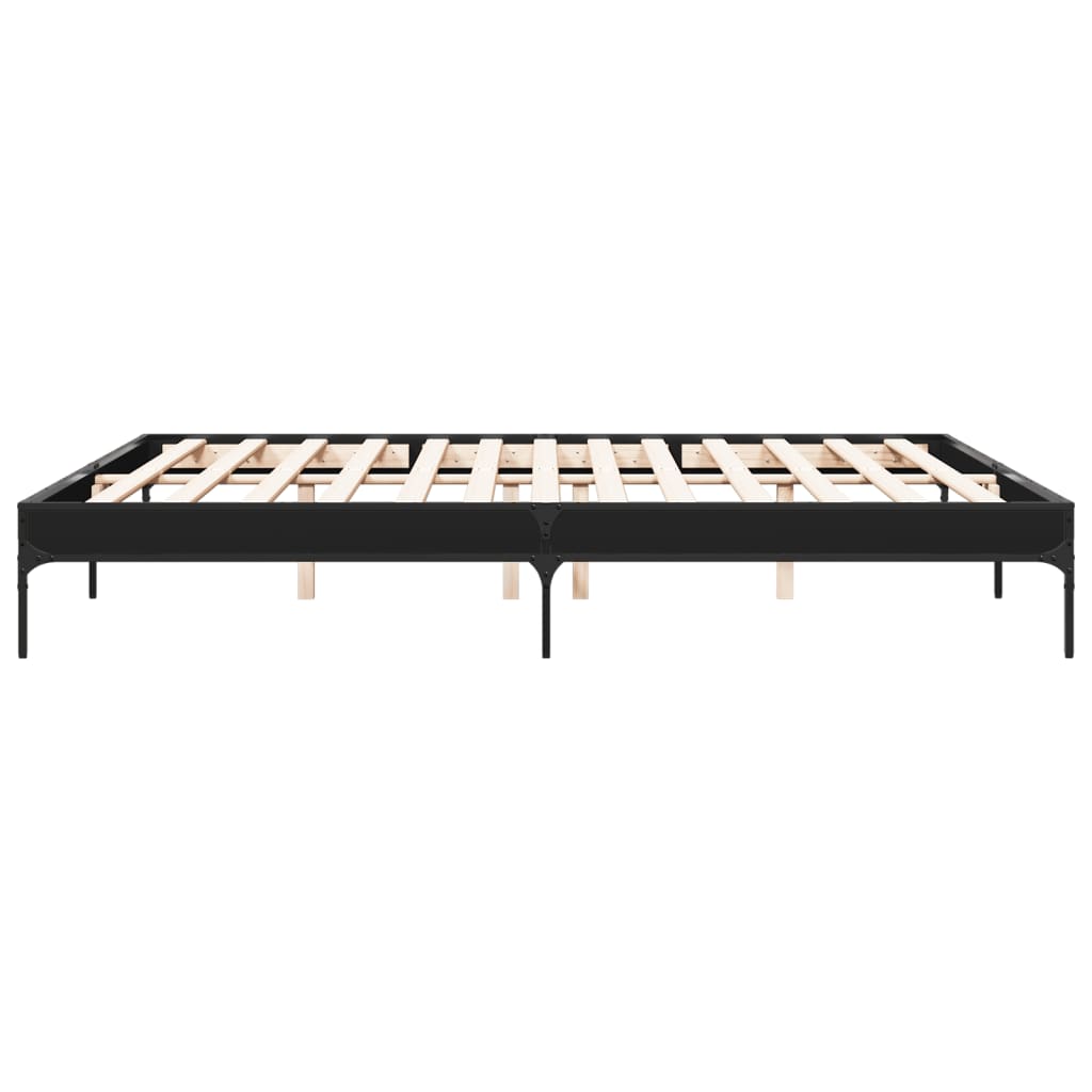 Bed frame without mattress black 200x200 cm