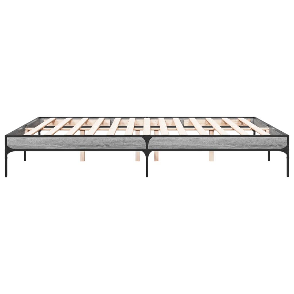 Cadre de lit sans matelas sonoma gris 200x200 cm