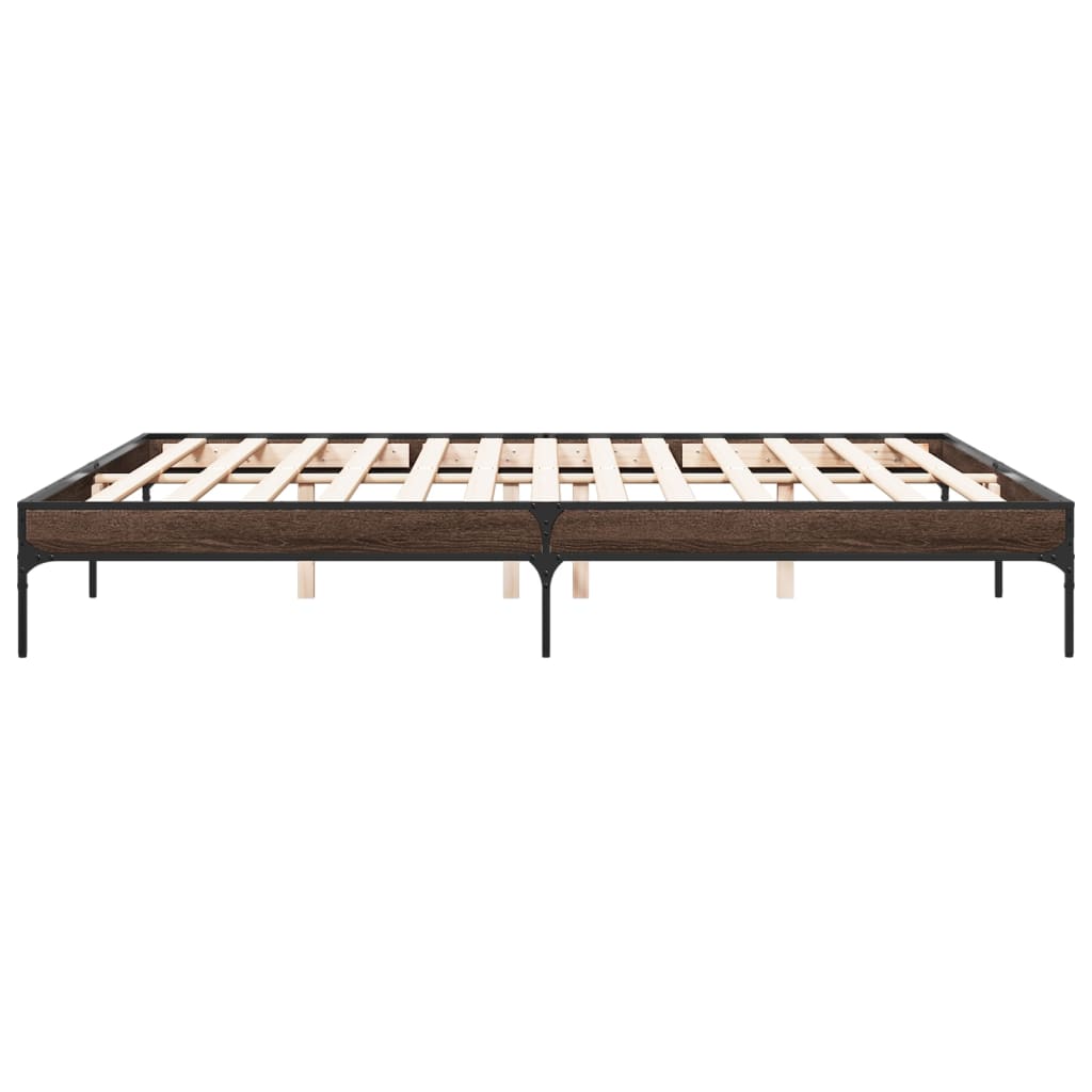 Cadre de lit sans matelas chêne marron 200x200 cm