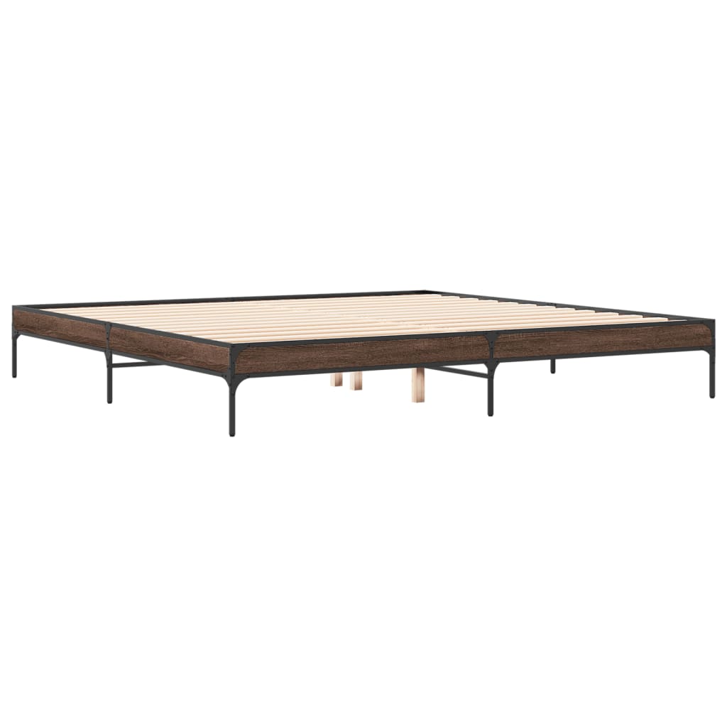 Cadre de lit sans matelas chêne marron 200x200 cm