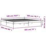 Bed frame without mattress sonoma oak 180x200 cm