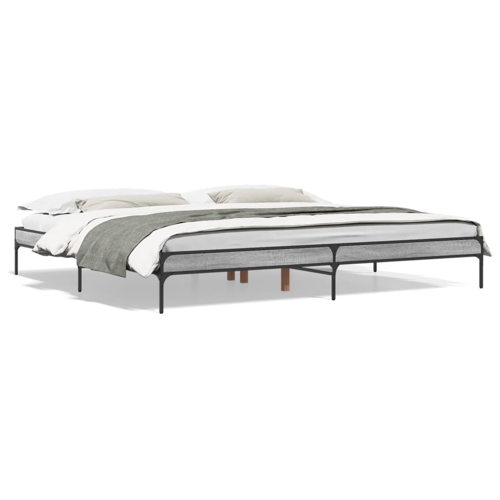 Bed frame without mattress sonoma gray 180x200 cm