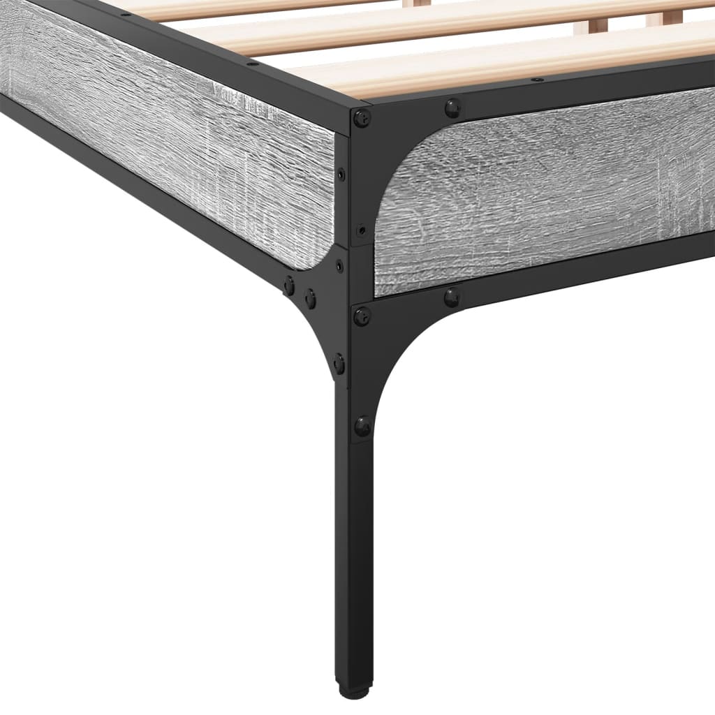 Bed frame without mattress sonoma gray 180x200 cm