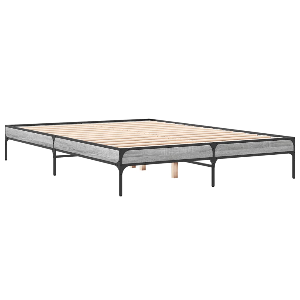 Cadre de lit sans matelas sonoma gris 160x200 cm