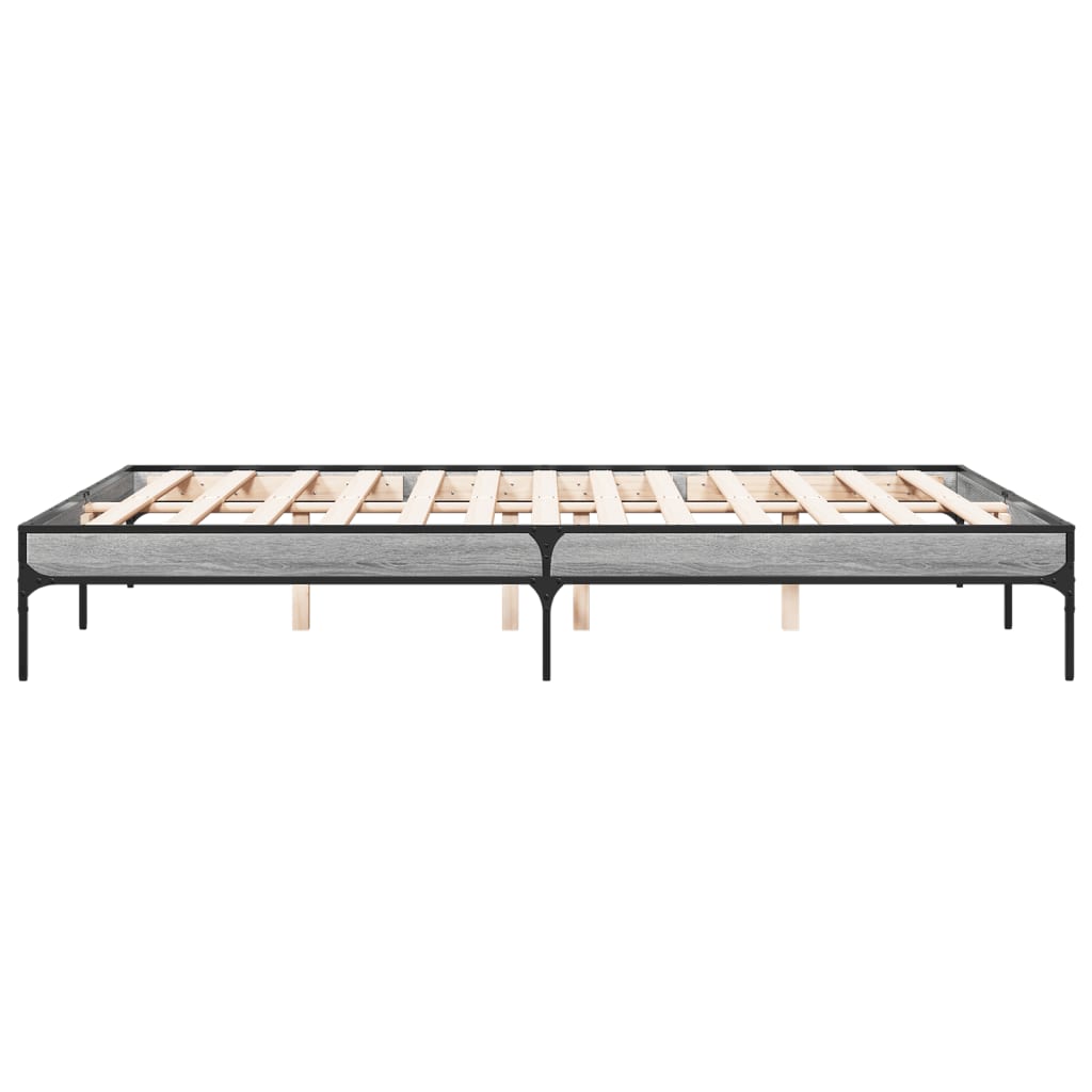 Bed frame without mattress sonoma gray 160x200 cm