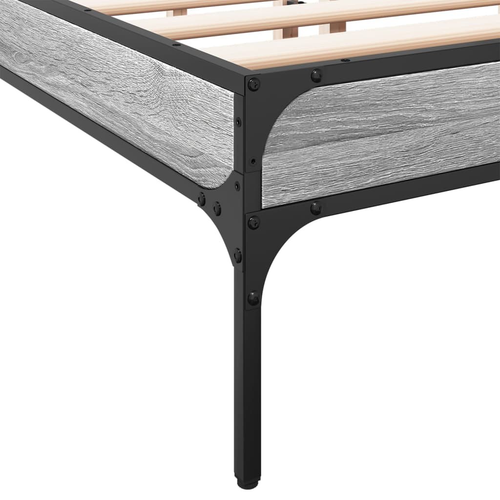 Bed frame without mattress sonoma gray 160x200 cm