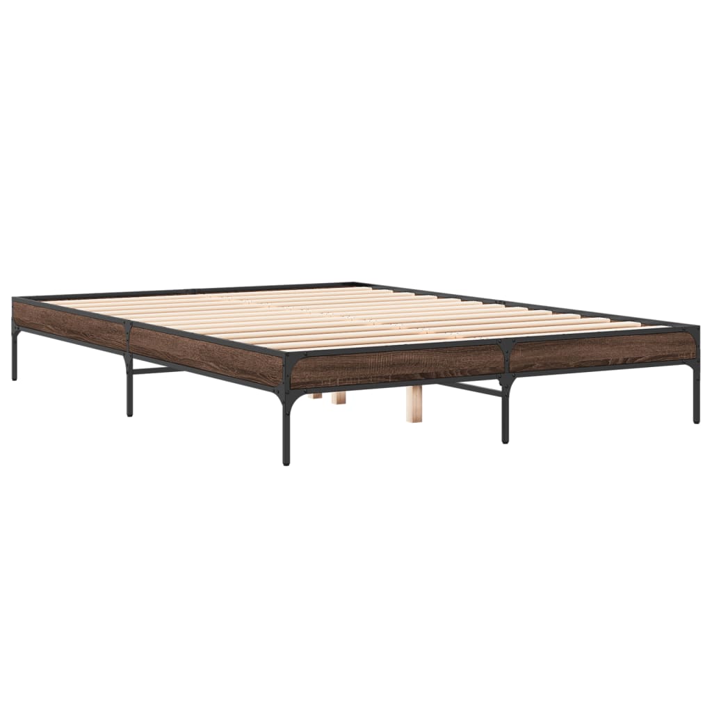 Cadre de lit sans matelas chêne marron 160x200 cm