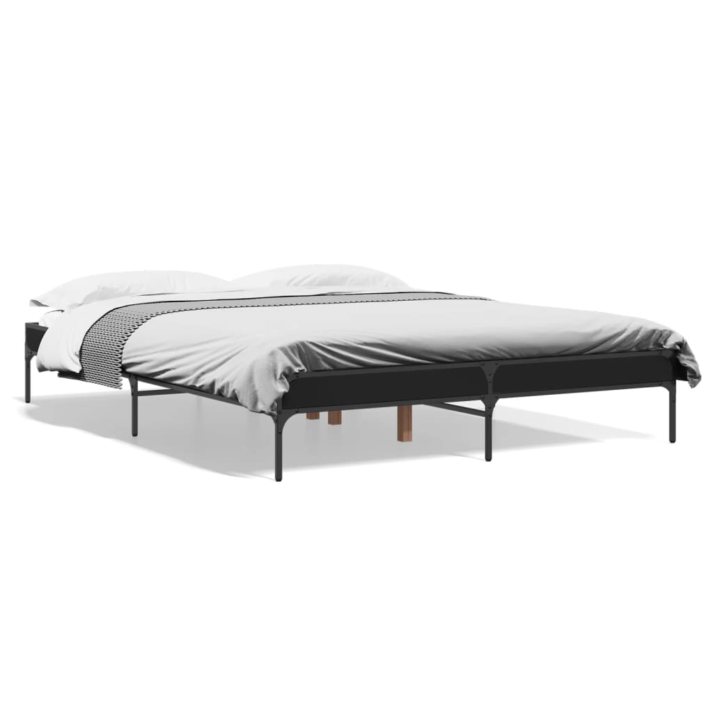 Bed frame without mattress black 150x200 cm