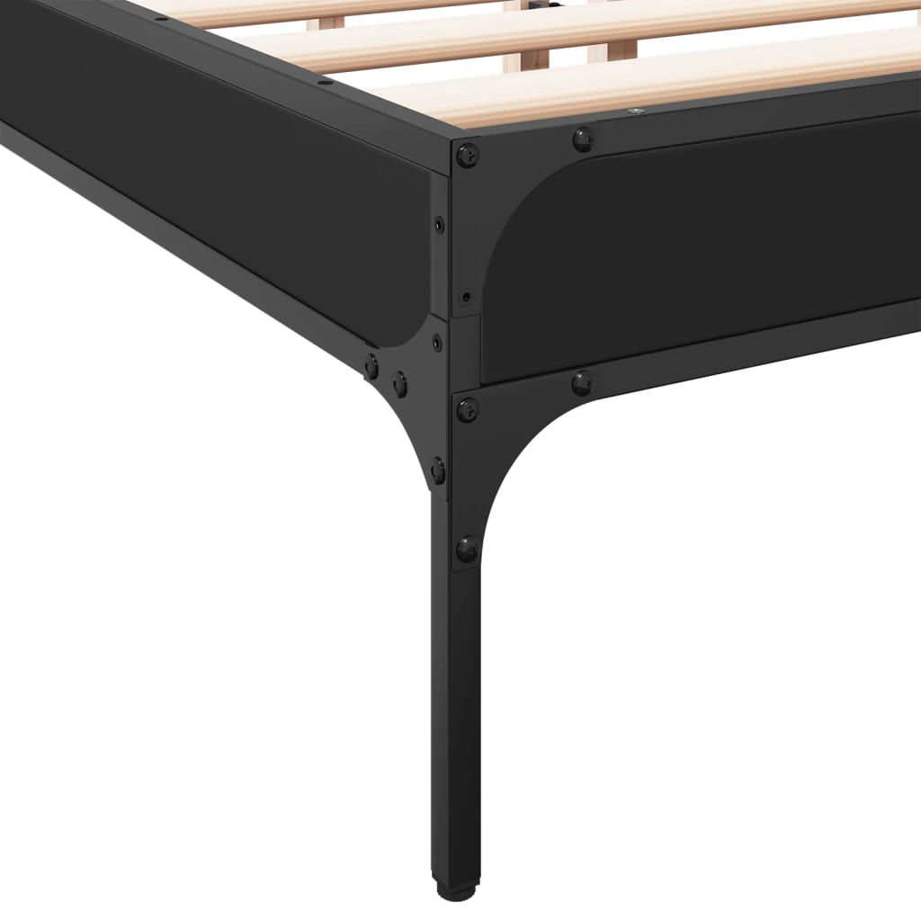 Bed frame without mattress black 150x200 cm