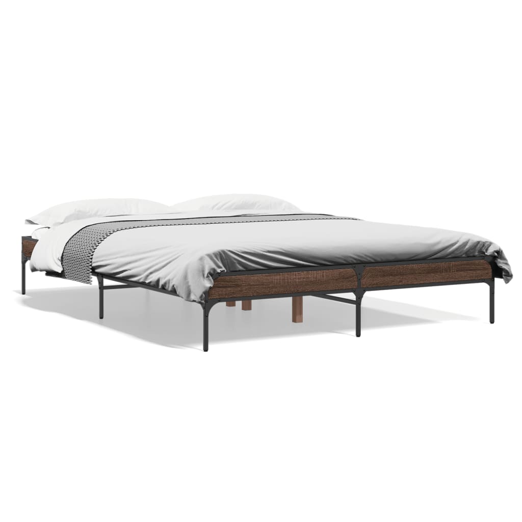 Cadre de lit sans matelas chêne marron 150x200 cm