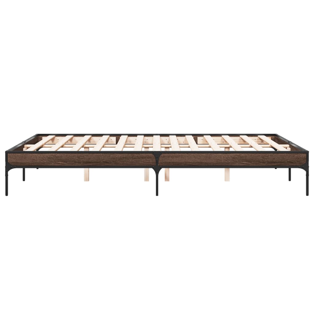 Cadre de lit sans matelas chêne marron 150x200 cm