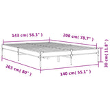 Bettgestell ohne Matratze Sonomagrau 140x200 cm