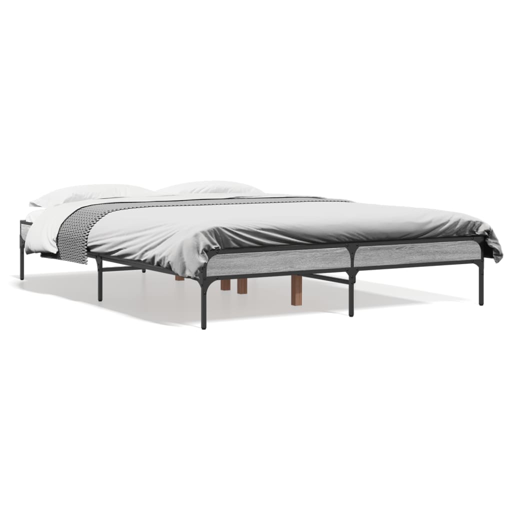 Cadre de lit sans matelas sonoma gris 120x200 cm