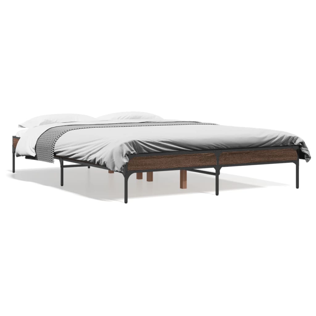 Cadre de lit sans matelas chêne marron 120x200 cm