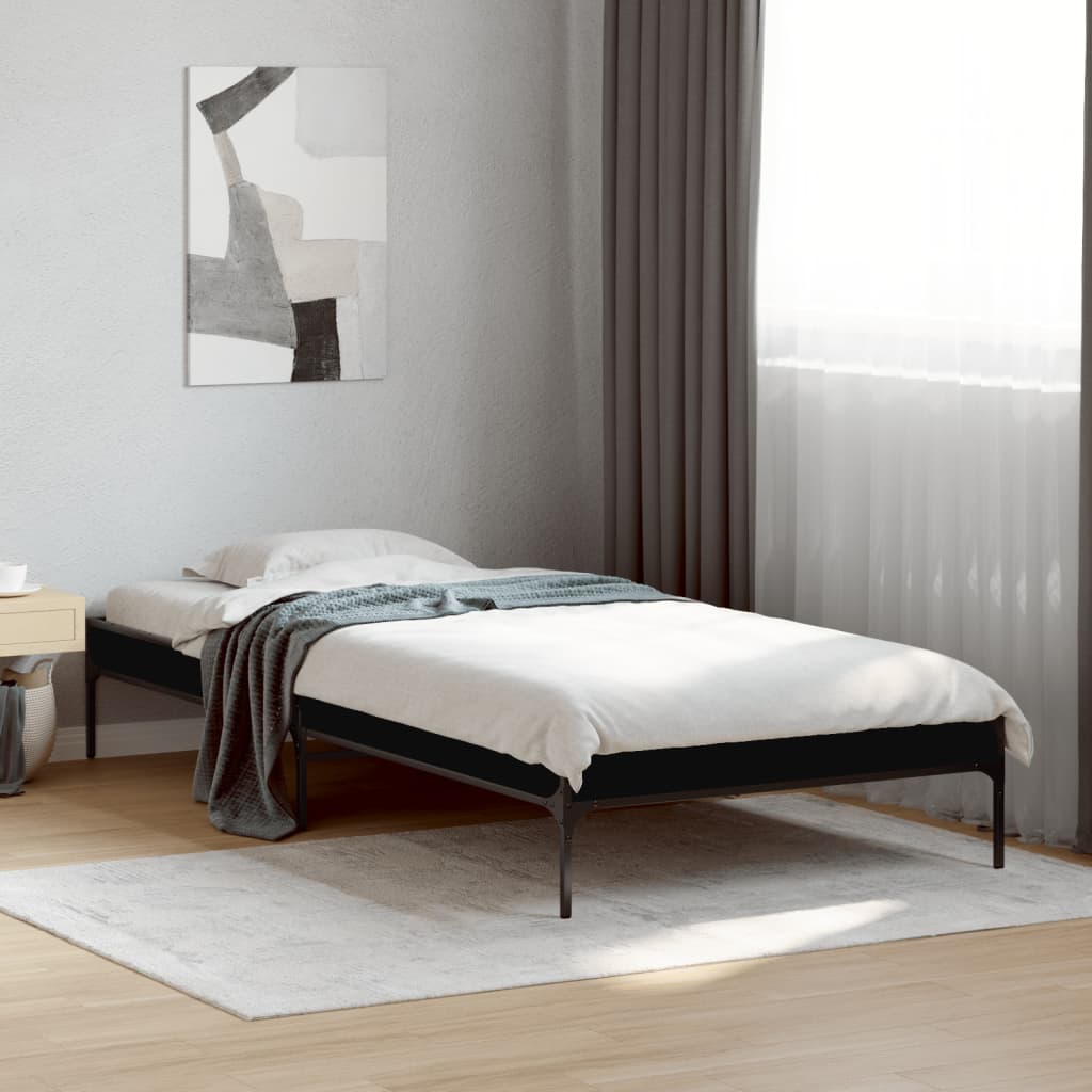 Bed frame without mattress black 100x200 cm