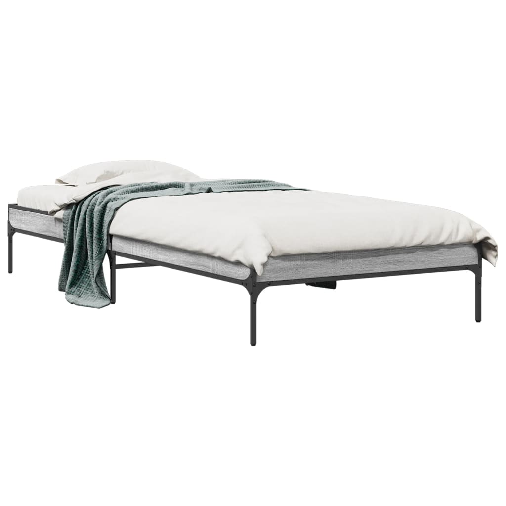 Cadre de lit sans matelas sonoma gris 100x200 cm