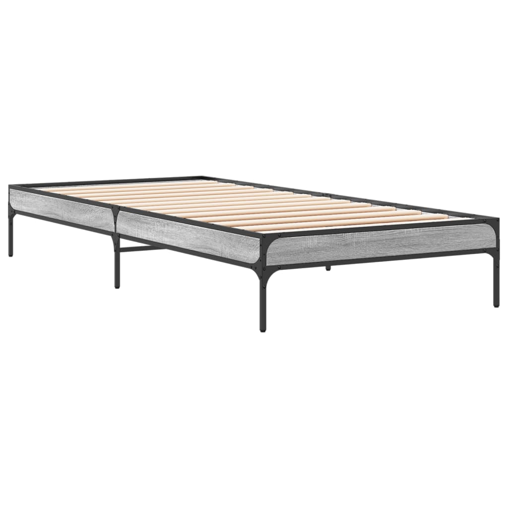 Cadre de lit sans matelas sonoma gris 100x200 cm