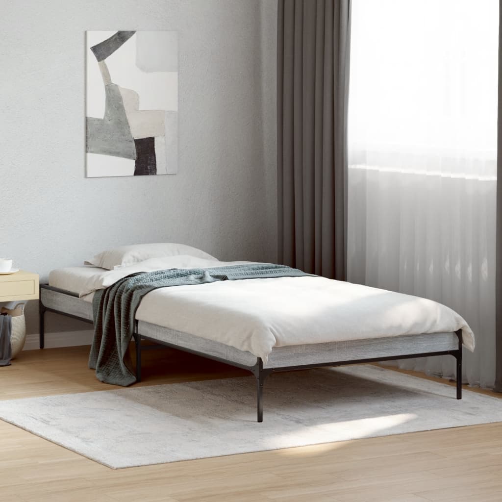 Cadre de lit sans matelas sonoma gris 100x200 cm