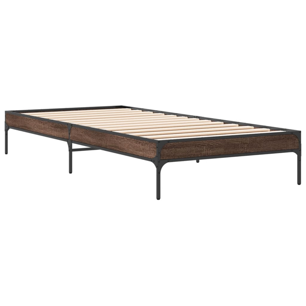 Cadre de lit sans matelas chêne marron 100x200 cm