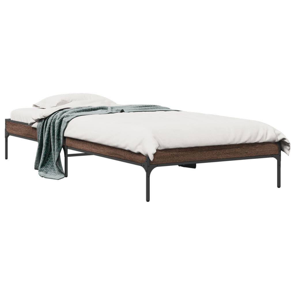 Cadre de lit sans matelas chêne marron 90x200 cm