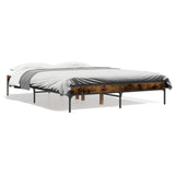 Cadre de lit sans matelas chêne fumé 140x190 cm