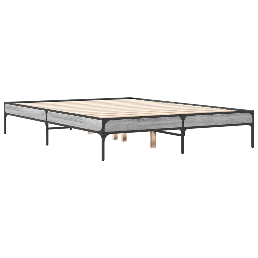 Cadre de lit sans matelas sonoma gris 140x190 cm