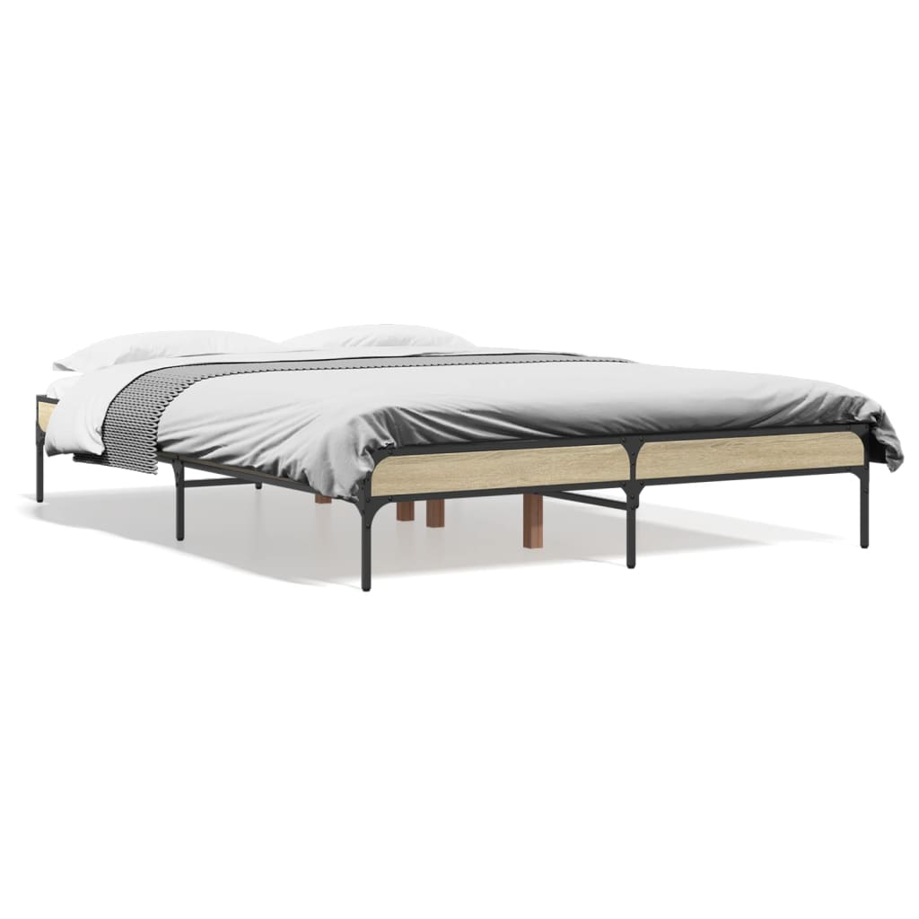 Cadre de lit sans matelas chêne sonoma 135x190 cm