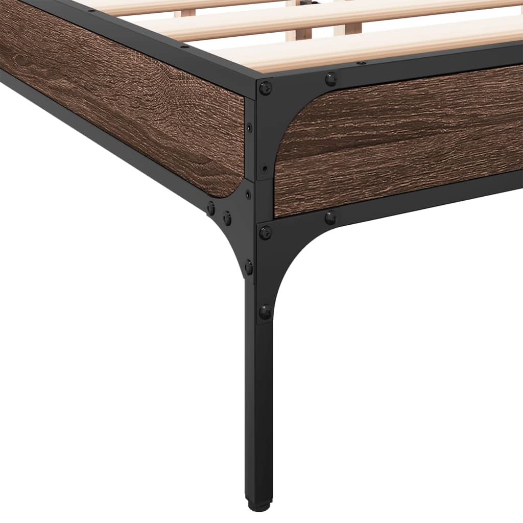 Cadre de lit sans matelas chêne marron 135x190 cm