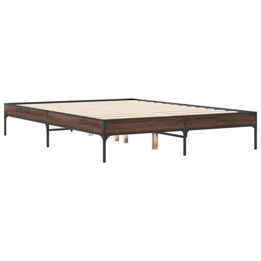 Cadre de lit sans matelas chêne marron 120x190 cm