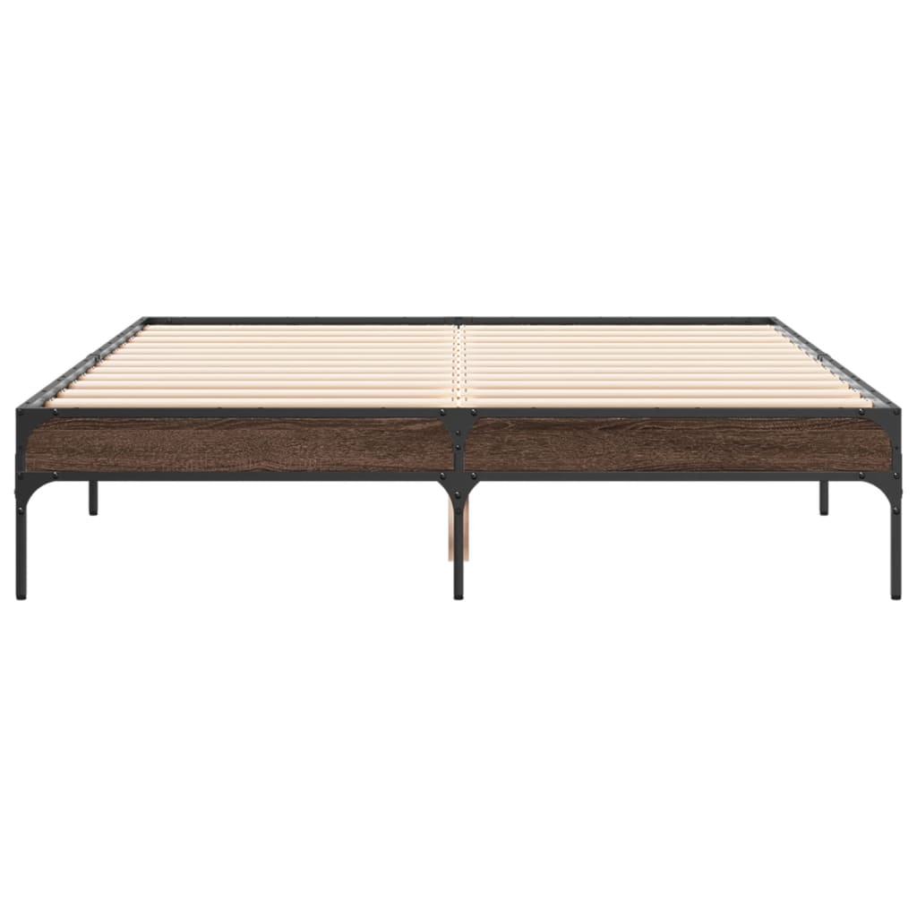 Cadre de lit sans matelas chêne marron 120x190 cm