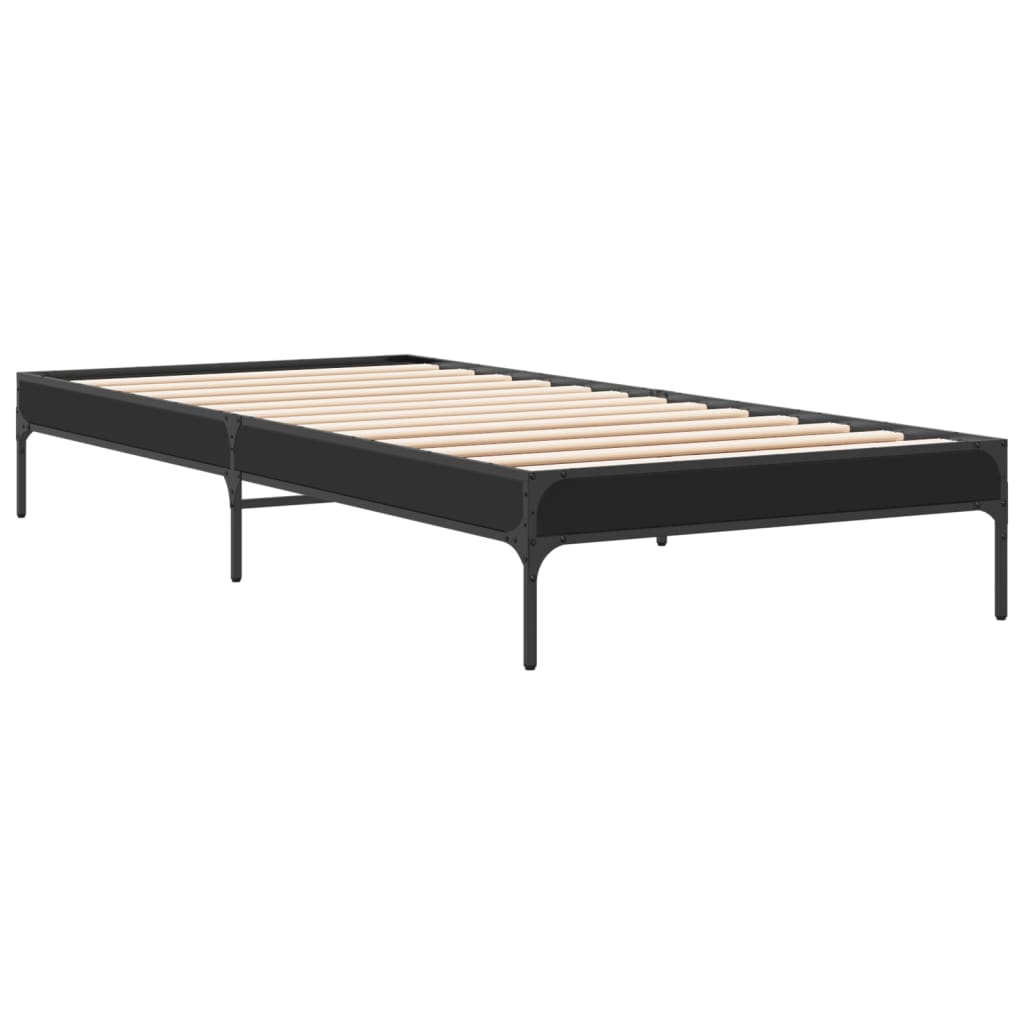 Cadre de lit sans matelas noir 90x190 cm