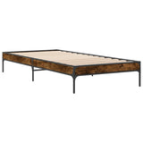 Cadre de lit sans matelas chêne fumé 90x190 cm