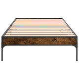 Cadre de lit sans matelas chêne fumé 90x190 cm