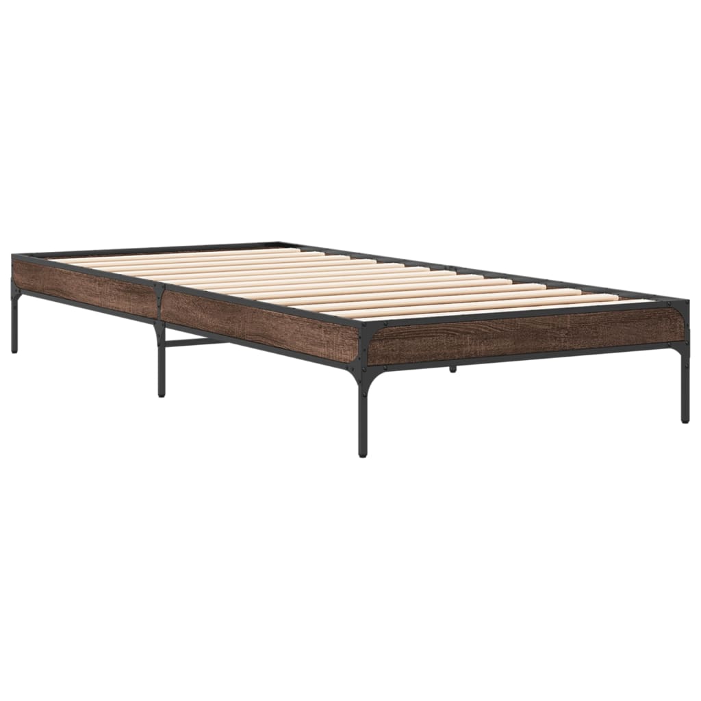 Cadre de lit sans matelas chêne marron 90x190 cm