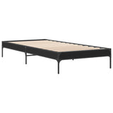 Cadre de lit sans matelas noir 75x190 cm