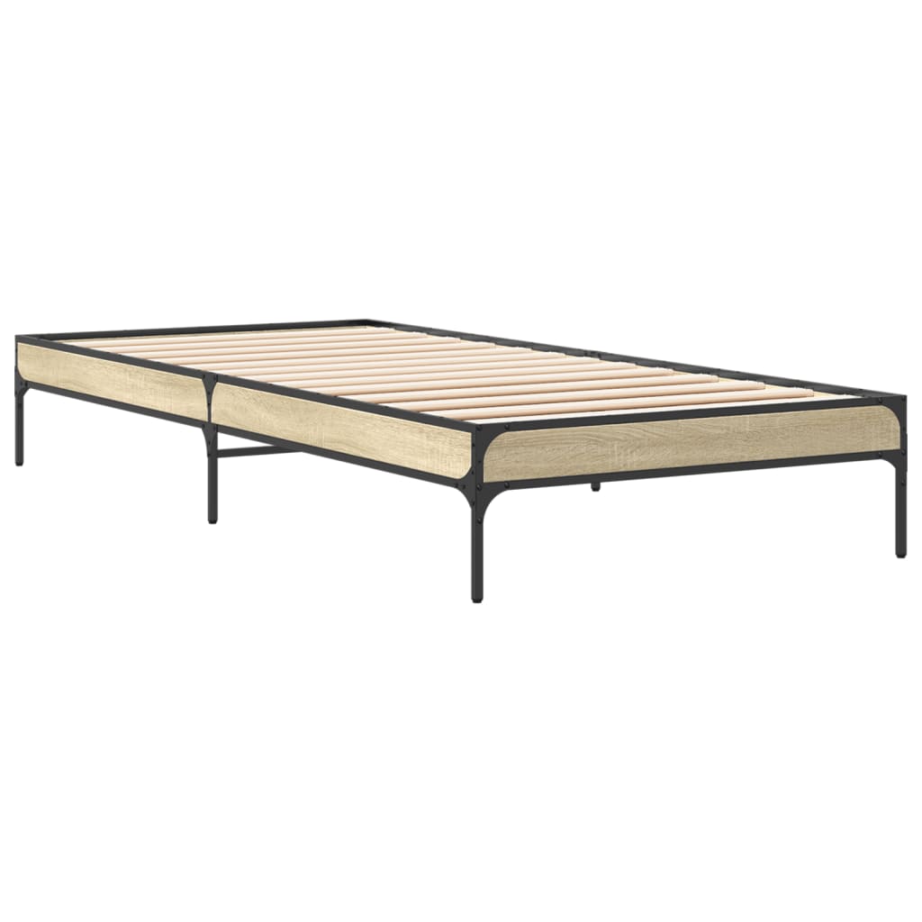 Bed frame without mattress sonoma oak 75x190 cm