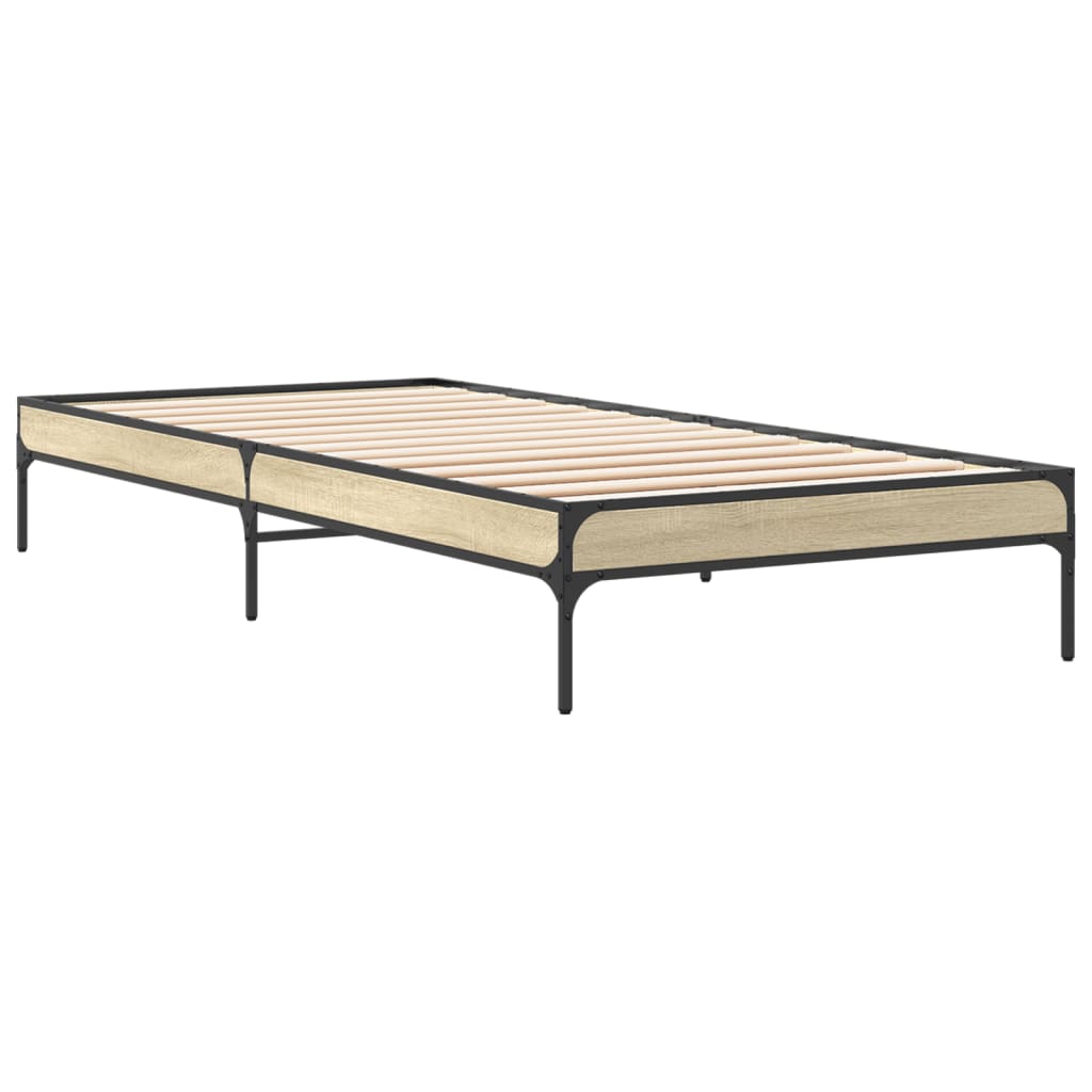 Bed frame without mattress sonoma oak 75x190 cm