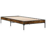 Cadre de lit sans matelas chêne fumé 75x190 cm